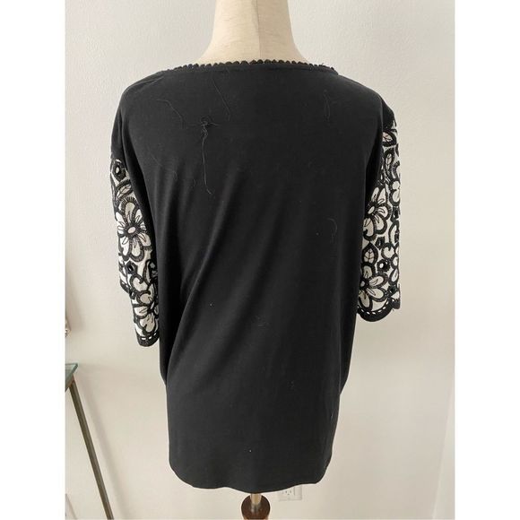 Ruby Rd. black lace top - Picture 3 of 5